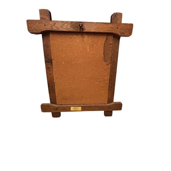 Vintage Monk Wine Art Rustic Wood Framed Painting - Picture 5 of 9